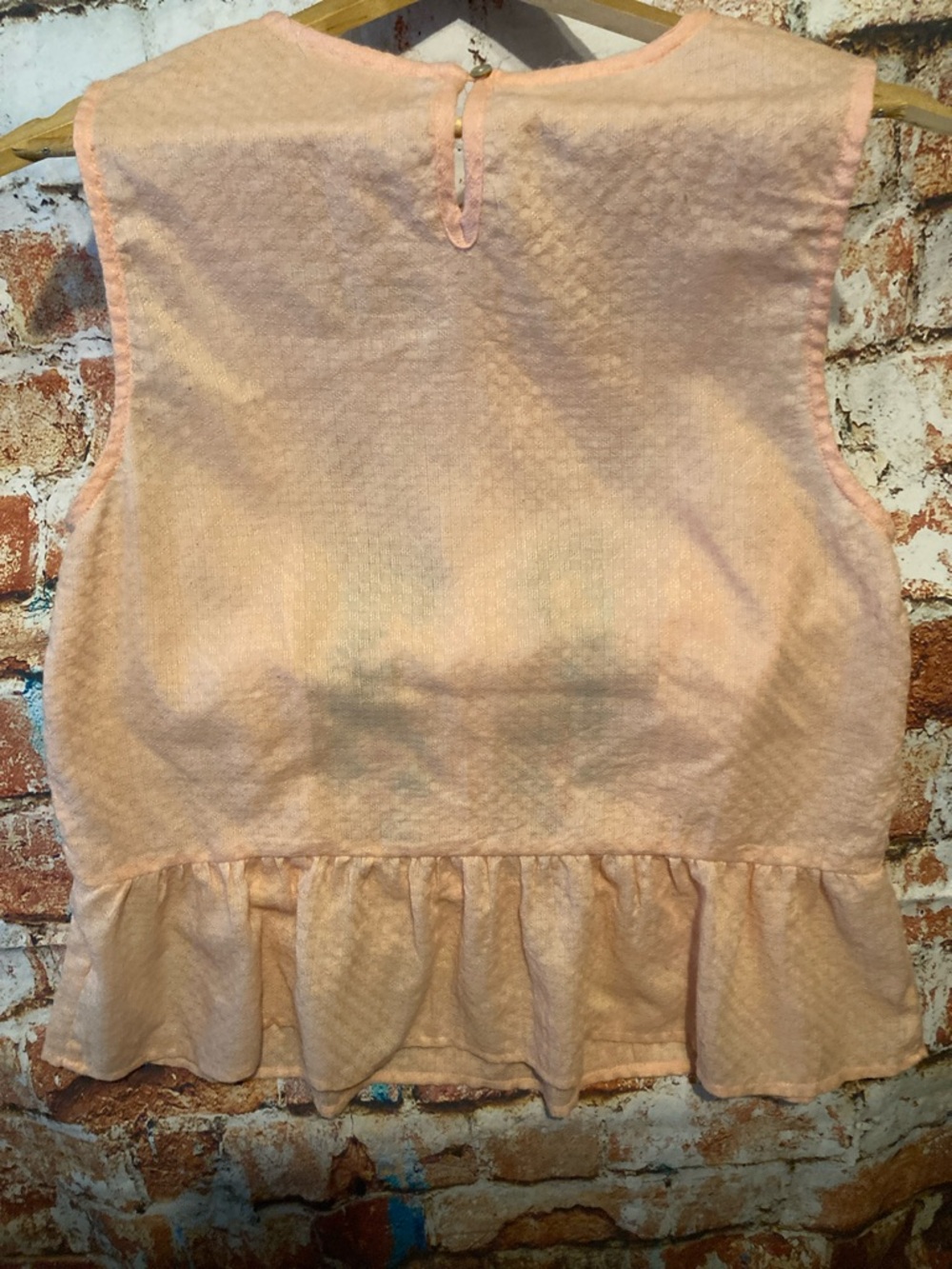 entro Peach Embroidered Lace-Trim Peplum Tunic - Picture 11 of 12